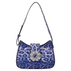 9202 Leopard Print Shoulder Bag Crescent Hobo Bag Cheetah Tote Handbag Y2K